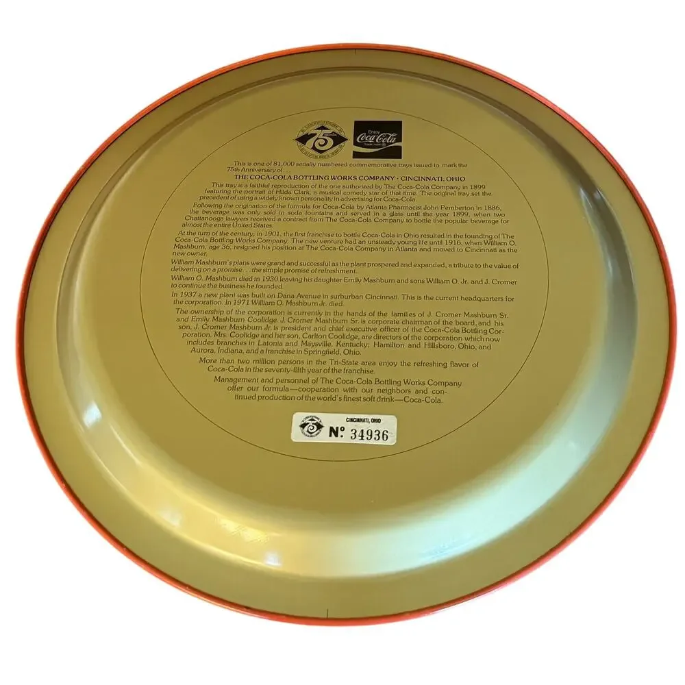 Vintage Coca-cola 75 years Tray #34936